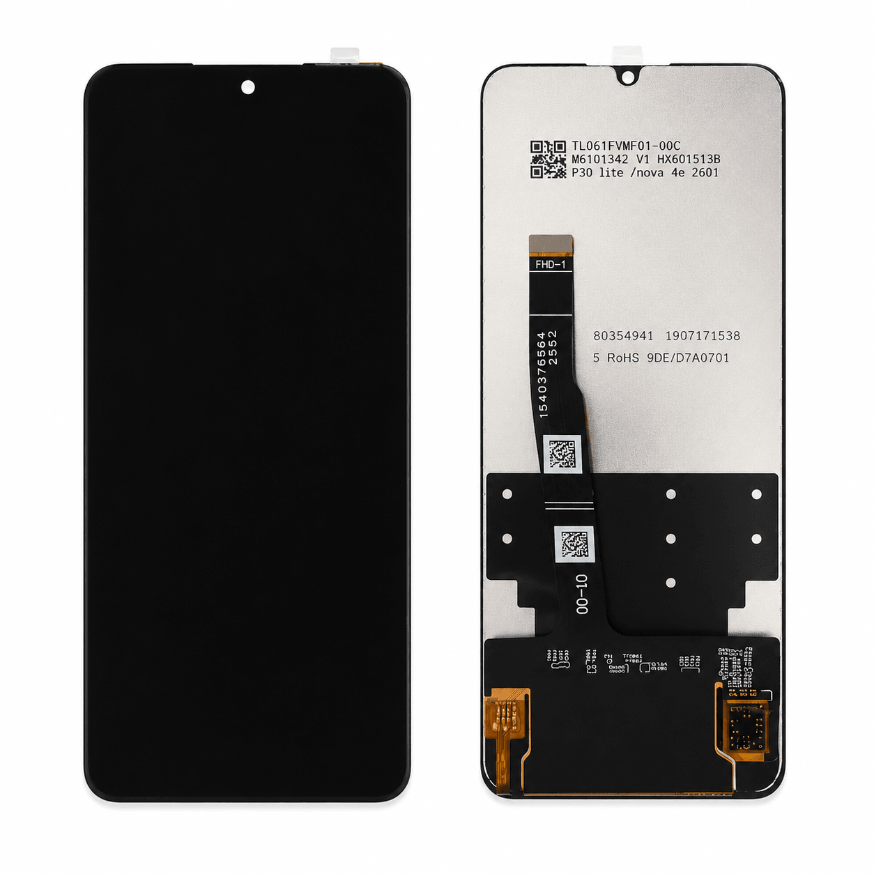 Huawei P30 Lite LCD Ekran - Çıtasız Siyah